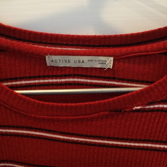 Red Striped Crop Top - Picture 2 of 3